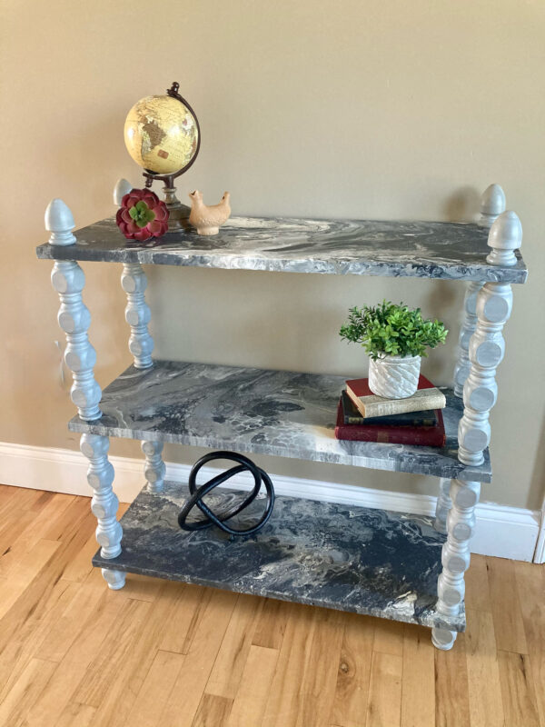 Paint Pour MCM Bookshelf