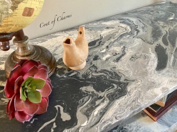 Paint Pour MCM Bookshelf