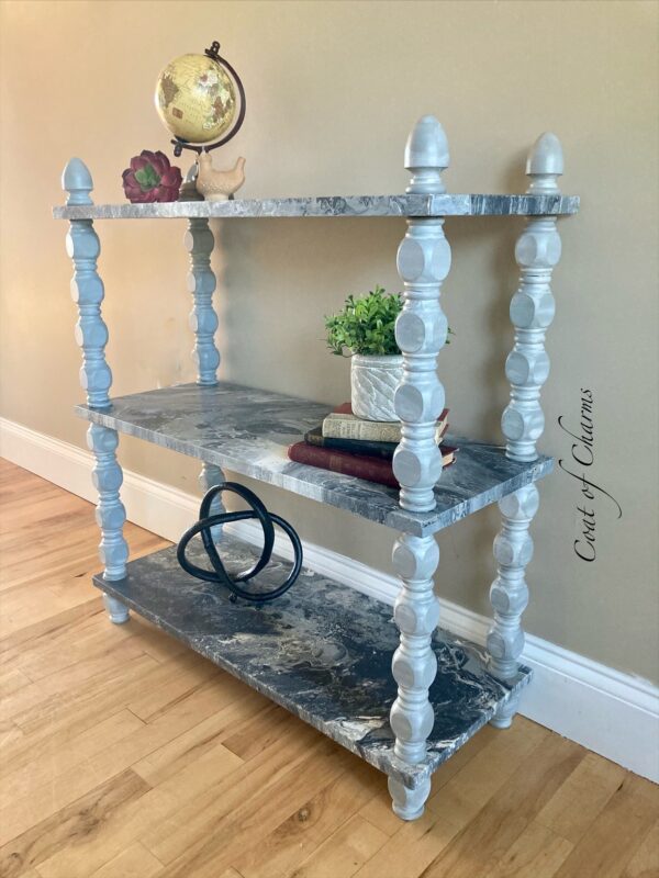 Paint Pour MCM Bookshelf