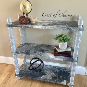 Paint Pour MCM Bookshelf