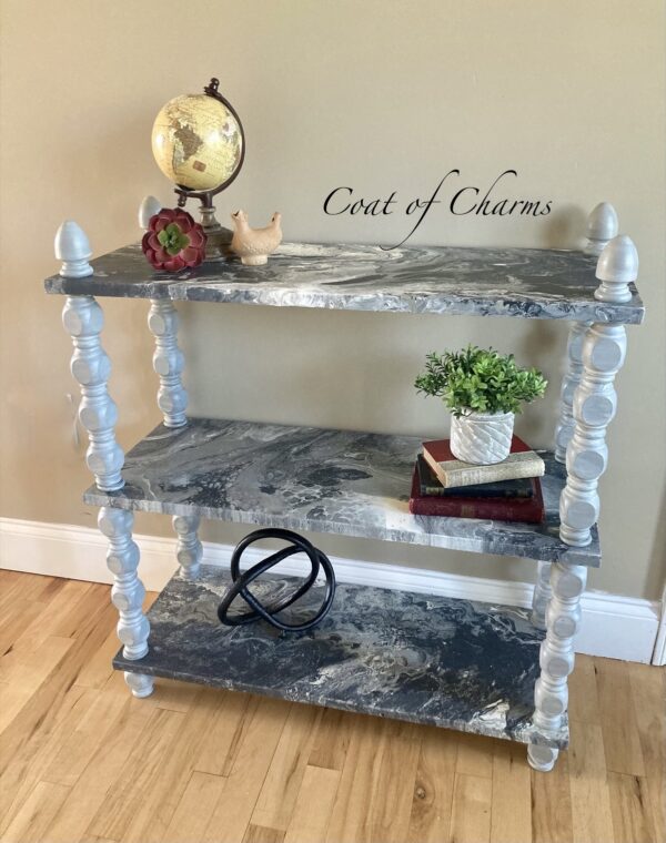 Paint Pour MCM Bookshelf